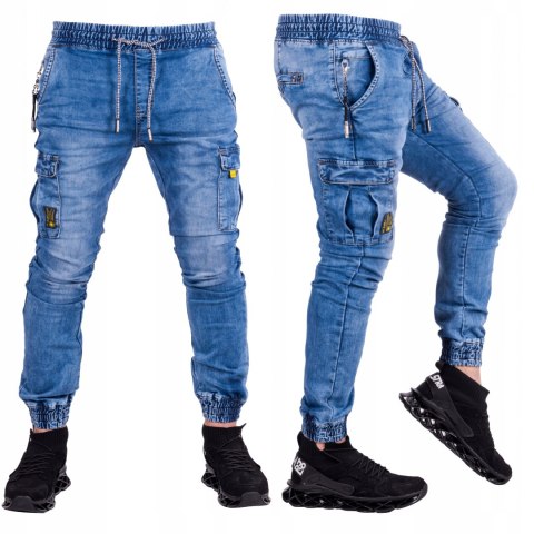 R.31 Dario joggery jeansowe niebieskie bojówki