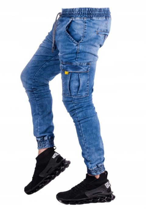 R.31 Dario joggery jeansowe niebieskie bojówki