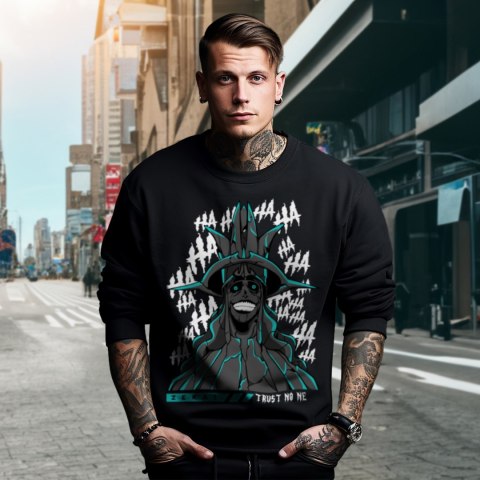 Bluza czarna męska z nadrukiem Solo Leveling Ore dake Level Up na Ken