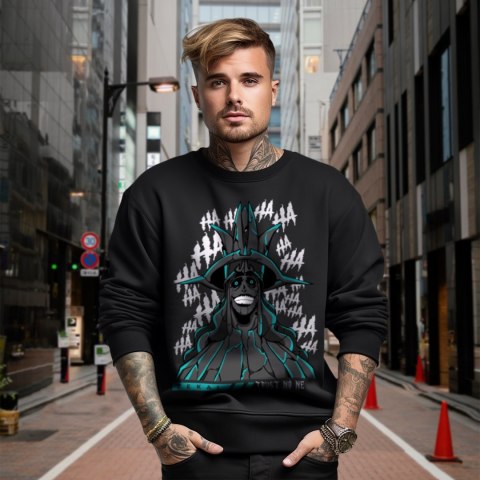 Bluza czarna męska z nadrukiem Solo Leveling Ore dake Level Up na Ken