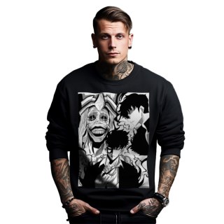 Bluza czarna męska z nadrukiem Solo Leveling Ore dake Level Up na Ken