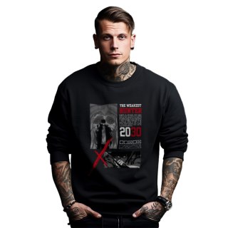 Bluza czarna męska z nadrukiem Solo Leveling Ore dake Level Up na Ken