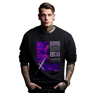 Bluza czarna męska z nadrukiem Solo Leveling Ore dake Level Up na Ken