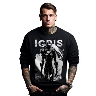 Bluza czarna męska z nadrukiem Solo Leveling Ore dake Level Up na Ken