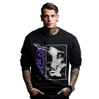 Bluza czarna męska z nadrukiem Solo Leveling Ore dake Level Up na Ken