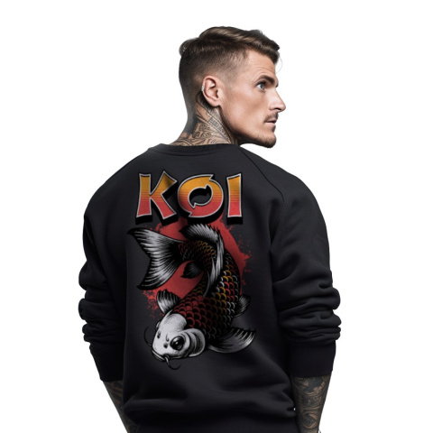 Bluza męska bez kaptura z nadrukiem na plecach "Koi Fish" Bluza męska bez kaptura z nadrukiem na plecach "Koi Fish"