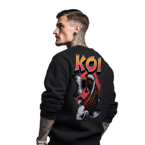 Bluza męska bez kaptura z nadrukiem na plecach "Koi Fish" Bluza męska bez kaptura z nadrukiem na plecach "Koi Fish"