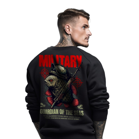 Bluza męska bez kaptura z nadrukiem na plecach "Guardian of the seas" Bluza męska bez kaptura z nadrukiem na plecach "Guardian of the seas"