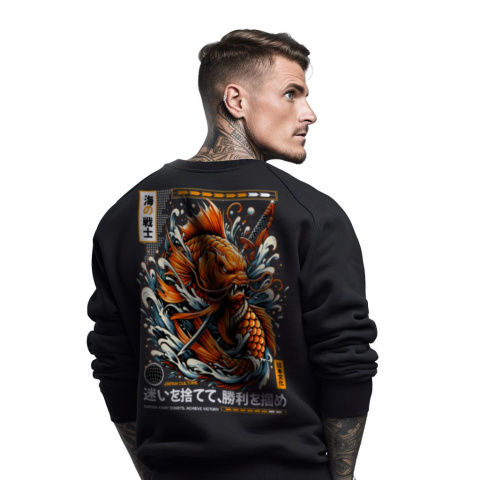 Bluza męska bez kaptura z nadrukiem na plecach "Koi Squat Mascot" Bluza męska bez kaptura z nadrukiem na plecach "Koi Squat Mascot"