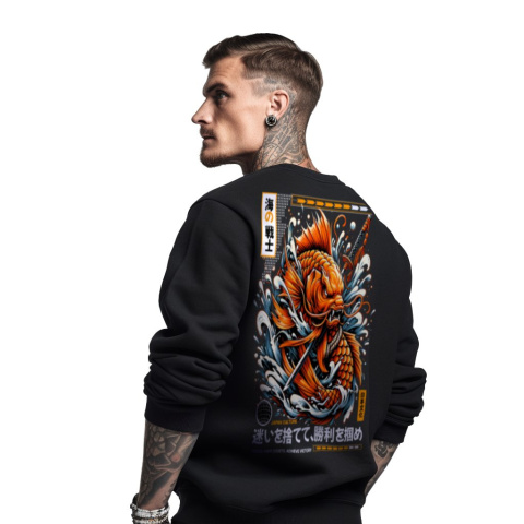 Bluza męska bez kaptura z nadrukiem na plecach "Koi Squat Mascot" Bluza męska bez kaptura z nadrukiem na plecach "Koi Squat Mascot"