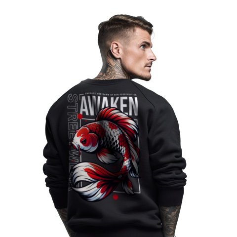 Bluza męska bez kaptura z nadrukiem na plecach "Awaken" Bluza męska bez kaptura z nadrukiem na plecach "Awaken"
