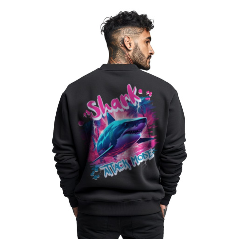 Bluza męska bez kaptura z nadrukiem na plecach "Shark Attack Mode" Bluza męska bez kaptura z nadrukiem na plecach "Shark Attack Mode"