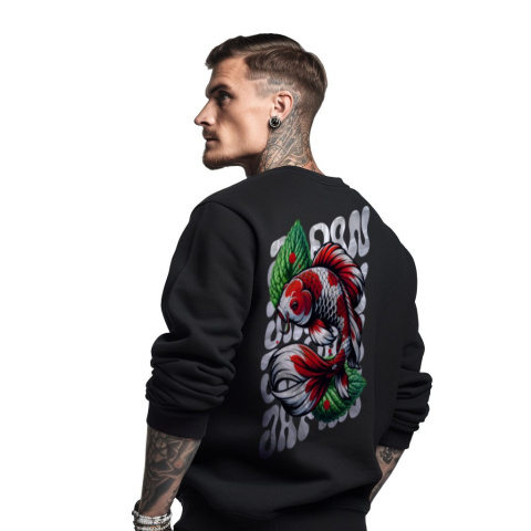 Bluza męska bez kaptura z nadrukiem na plecach "Japan Fish" Bluza męska bez kaptura z nadrukiem na plecach "Japan Fish"