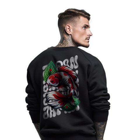 Bluza męska bez kaptura z nadrukiem na plecach "Japan Fish" Bluza męska bez kaptura z nadrukiem na plecach "Japan Fish"