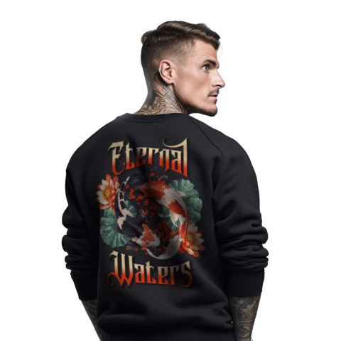 Bluza męska bez kaptura z nadrukiem na plecach "Eternal Waters" Bluza męska bez kaptura z nadrukiem na plecach "Eternal Waters"
