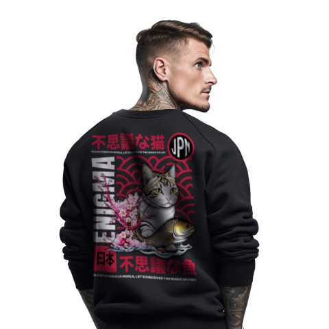 Bluza męska bez kaptura z nadrukiem na plecach "Enigma" Bluza męska bez kaptura z nadrukiem na plecach "Enigma"