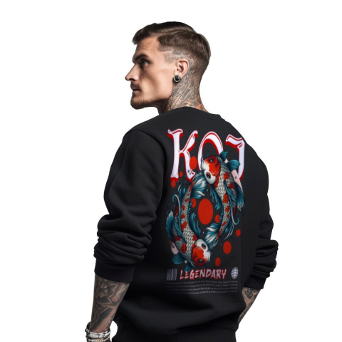 Bluza męska bez kaptura z nadrukiem na plecach "Koi Legendary" Bluza męska bez kaptura z nadrukiem na plecach "Koi Legendary"