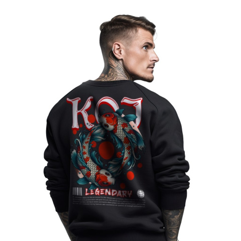 Bluza męska bez kaptura z nadrukiem na plecach "Koi Legendary" Bluza męska bez kaptura z nadrukiem na plecach "Koi Legendary"