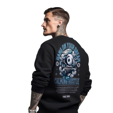 Bluza męska bez kaptura z nadrukiem na plecach "Pisces" Bluza męska bez kaptura z nadrukiem na plecach "Pisces"