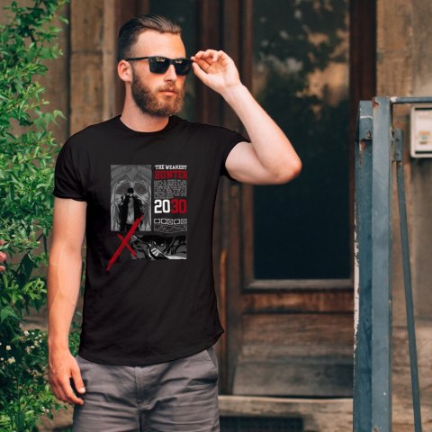 Koszulka czarna męska z nadrukiem Solo Leveling Ore dake Level Up na Ken Koszulka czarna męska z nadrukiem Solo Leveling Ore dake Level Up na Ken