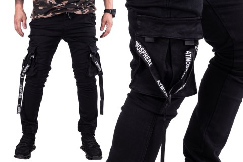 R.31 PAS 86cm JOGGERY BOJÓWKI czarne szelki Adamo