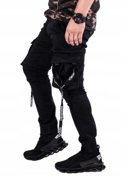 R.31 PAS 86cm JOGGERY BOJÓWKI czarne szelki Adamo