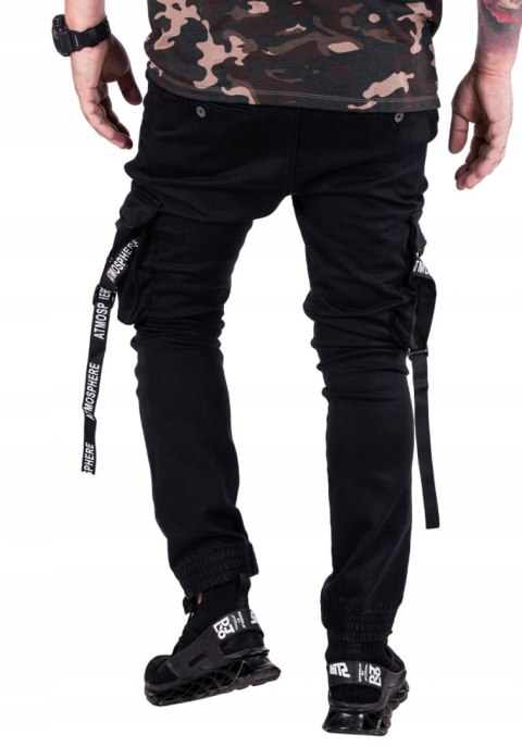 R.31 PAS 86cm JOGGERY BOJÓWKI czarne szelki Adamo