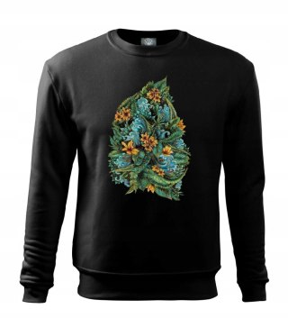 r.M Bluza męska DRESOWA CZARNA FLOWERS