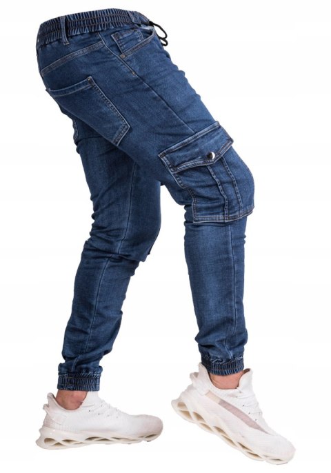 r.33 Joggery męskie JEANSOWE granatowe bojówki FIBIA